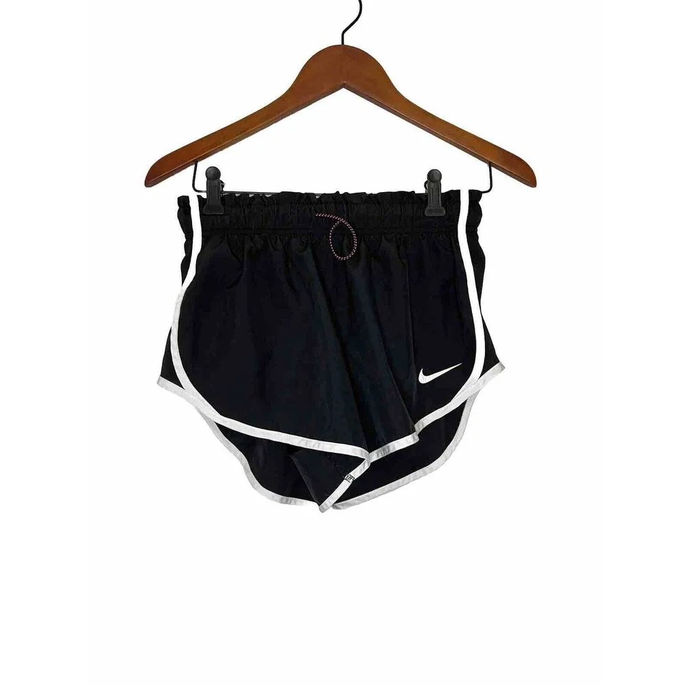 Nike Dri Fit Womens Small Running Shorts Lined Black White Active